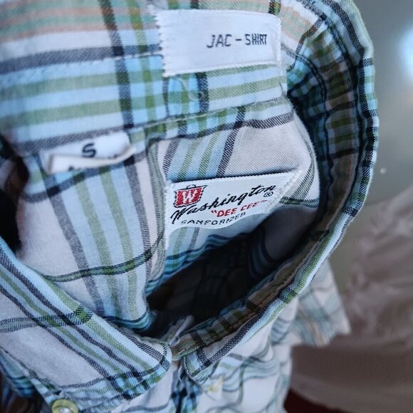 Vintage 1960's Sanforized Plaid Shirt Mens Small Washington Dee Cee Plaid Indy - Picture 9 of 9